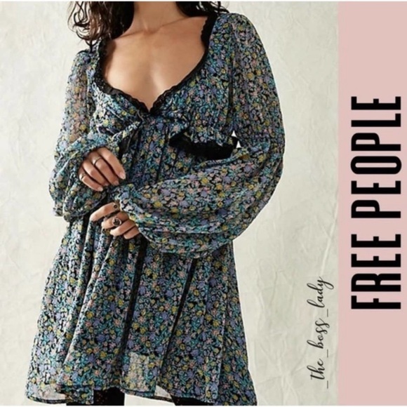 New Free People Pennie Mini Dress size L - Picture 8 of 17